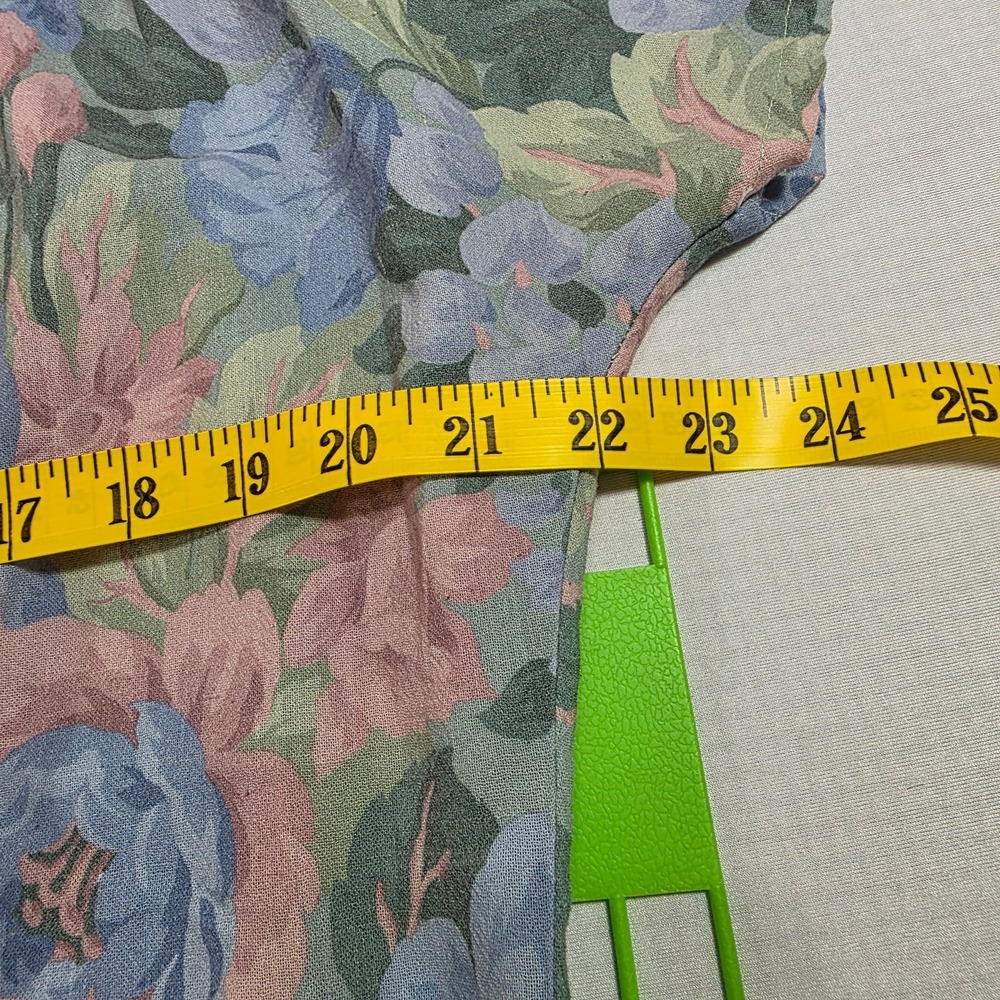 Alfred Dunner Women Floral Top Button Front Elastic Waist Vintage Cottage Core M - Picture 6 of 7